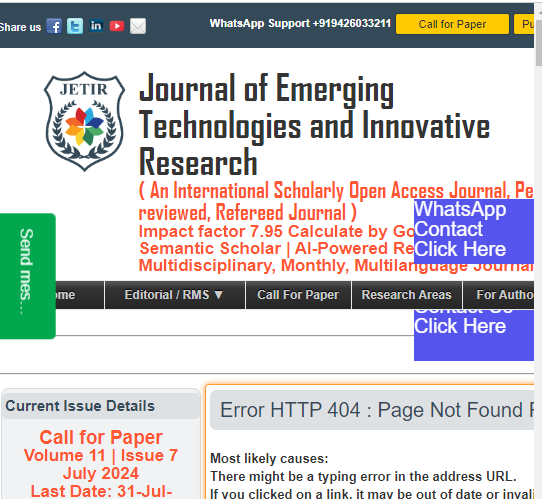 International Journal of Emerging Technologies and Innovative Research – JETIR