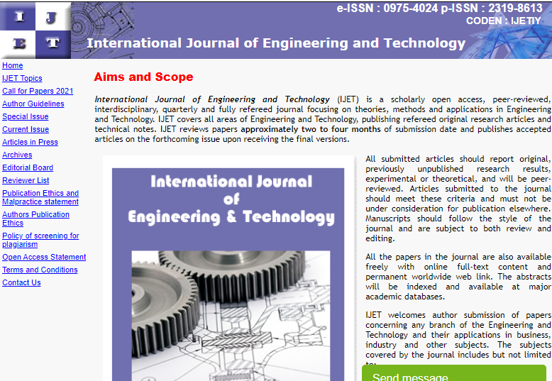 Tạp chí Quốc tế về Kỹ thuật và Công nghệ