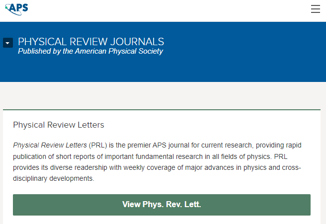 Tạp chí điện tử APS (Chủ đề về vật lý)